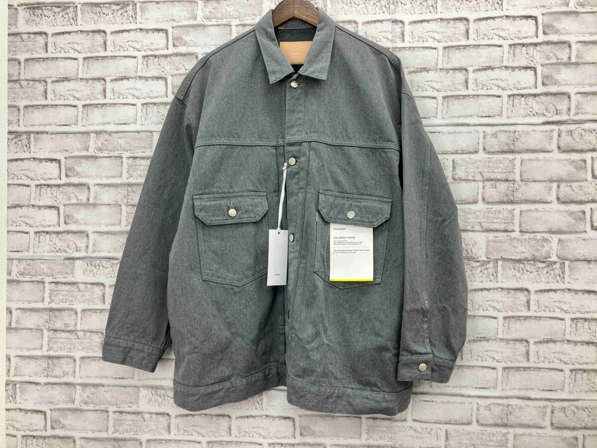 【美品・タグ付】Graphpaper グラフペーパー Colorfast Denim Jacket デニムジャケット オーバーサイズ 日本製 サイズ2 グレーの画像1