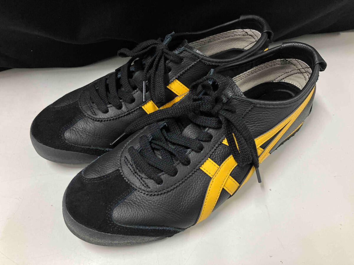 Onitsuka Tiger オニツカタイガー MEXICO 66 メキシコ66 1183A201 スニーカー 本革 ブラック x イエロー 約27cmの画像8