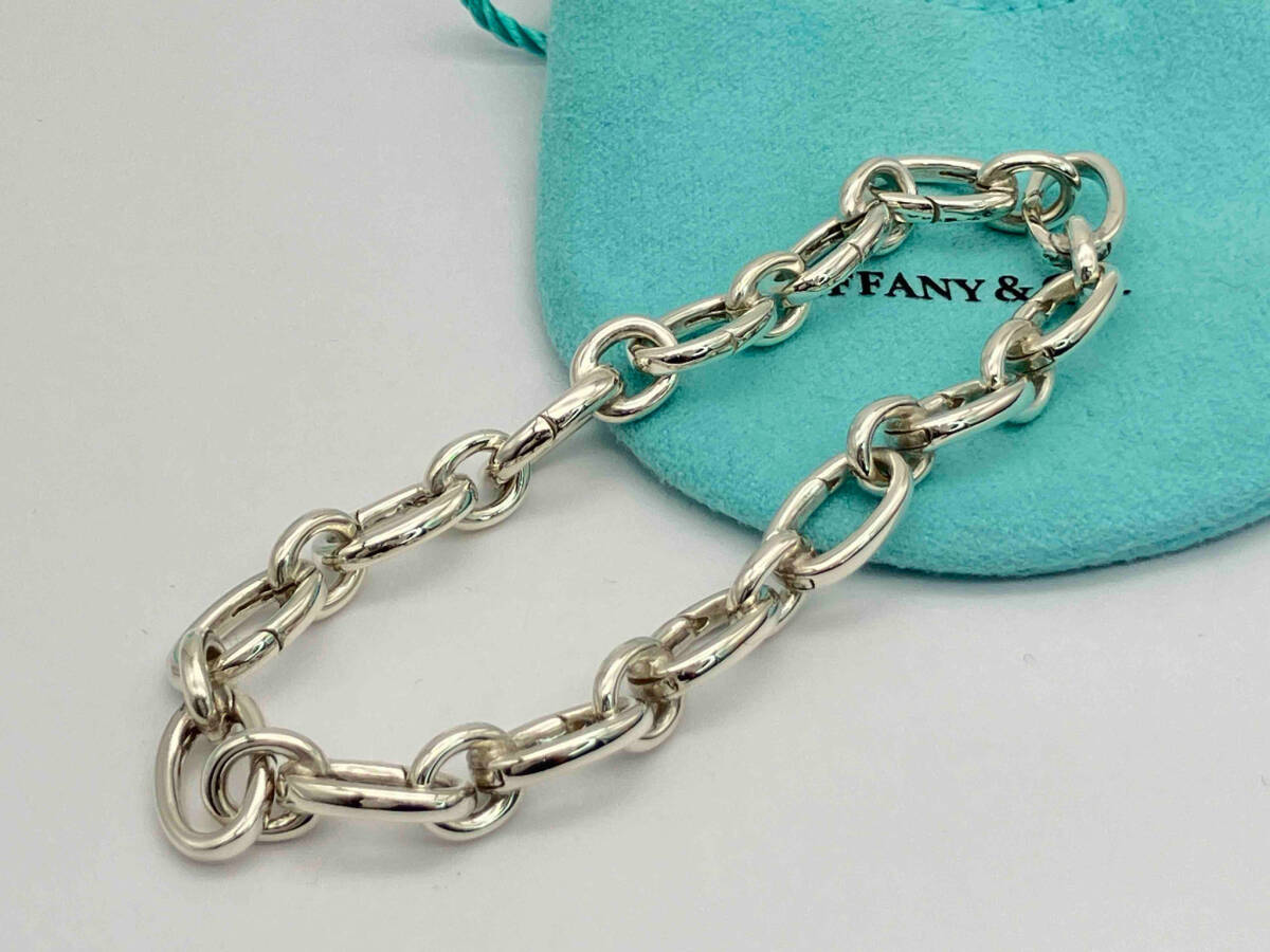 Tiffany & Co. Blue Enamel Clasping Oval Link Bracelet ティファニー ブレスレット SV シルバー ブランドアクセサリーの画像1