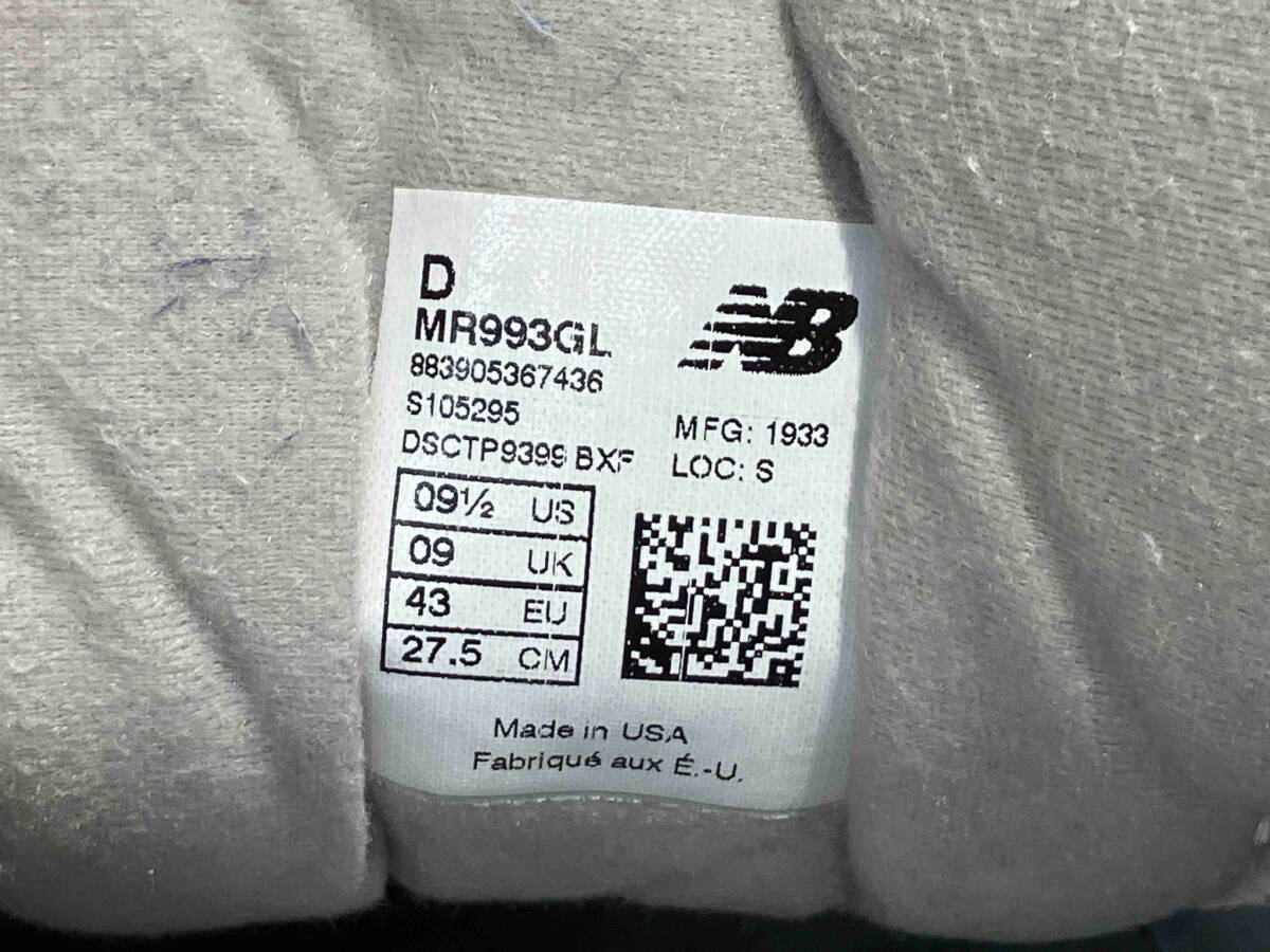 New Balance ニューバランス MR993 Made in USA アメリカ製 MR993GL グレー GREY 27.5 UK9 スニーカー ランニングシューズ メンズ_画像7