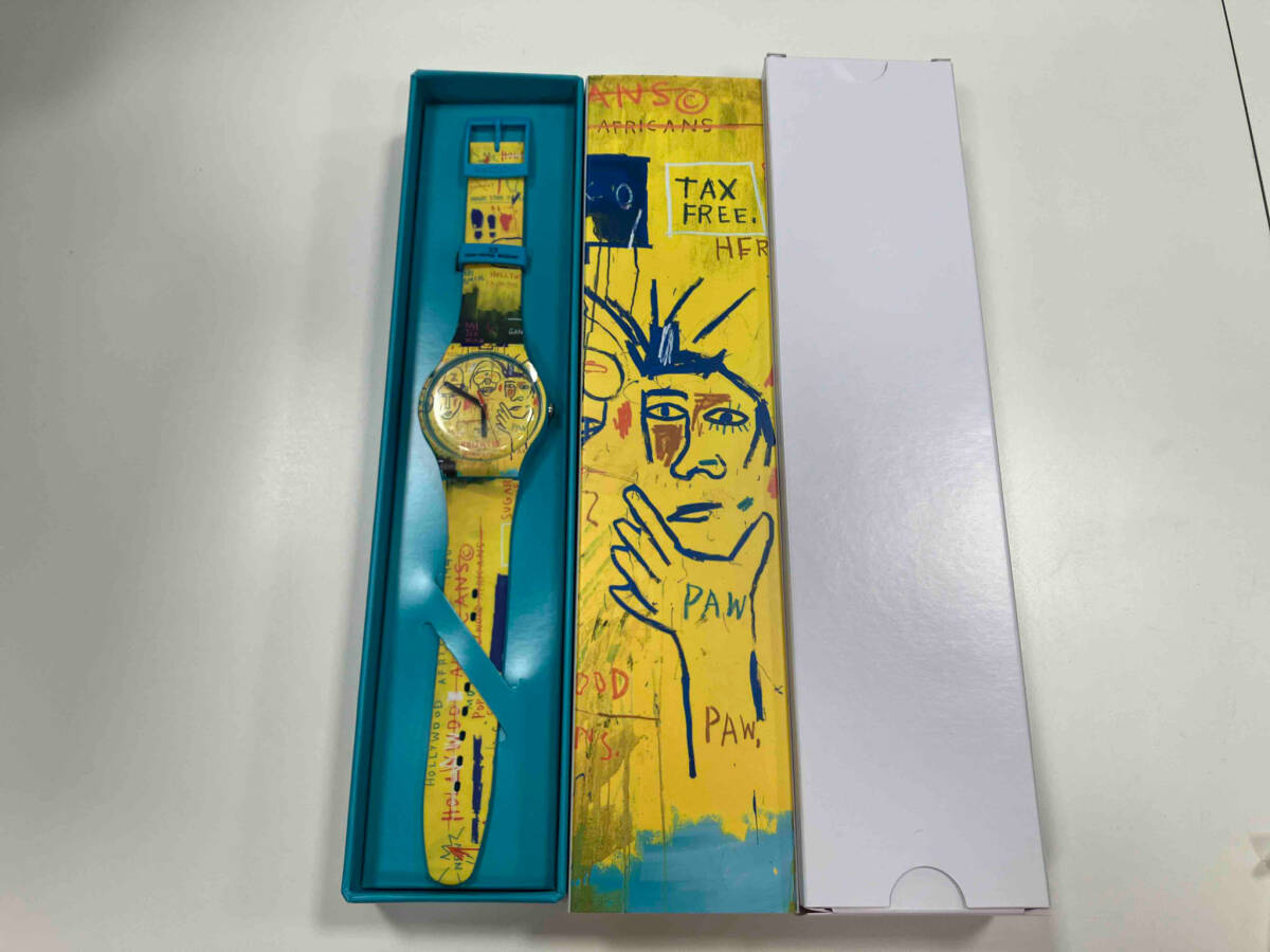 Swatch ×JM BASQUIAT スウォッチ 時計 クウォーツ HOLLYWOOD AFRICANS SUOZ354 箱付き_画像1