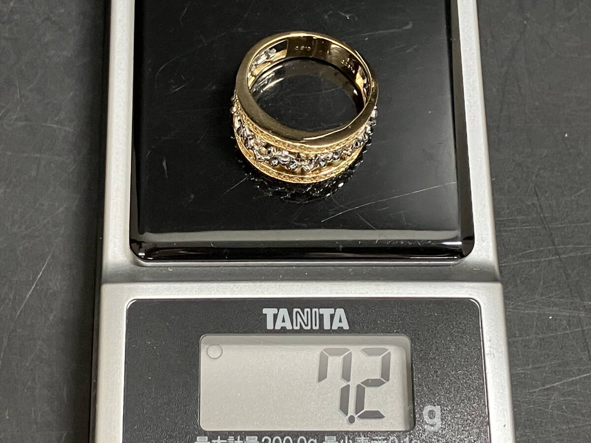Pt900 K18 approximately 13 number diamond 0.30ct approximately 7.2g ring 