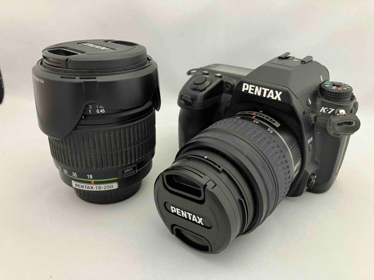 【ジャンク】 PENTAX K-7／smc PENTAX-DAL 1:3.5-5.6 18-55mm AL／1:3.5-6.3 18-250mm ED AL_画像1