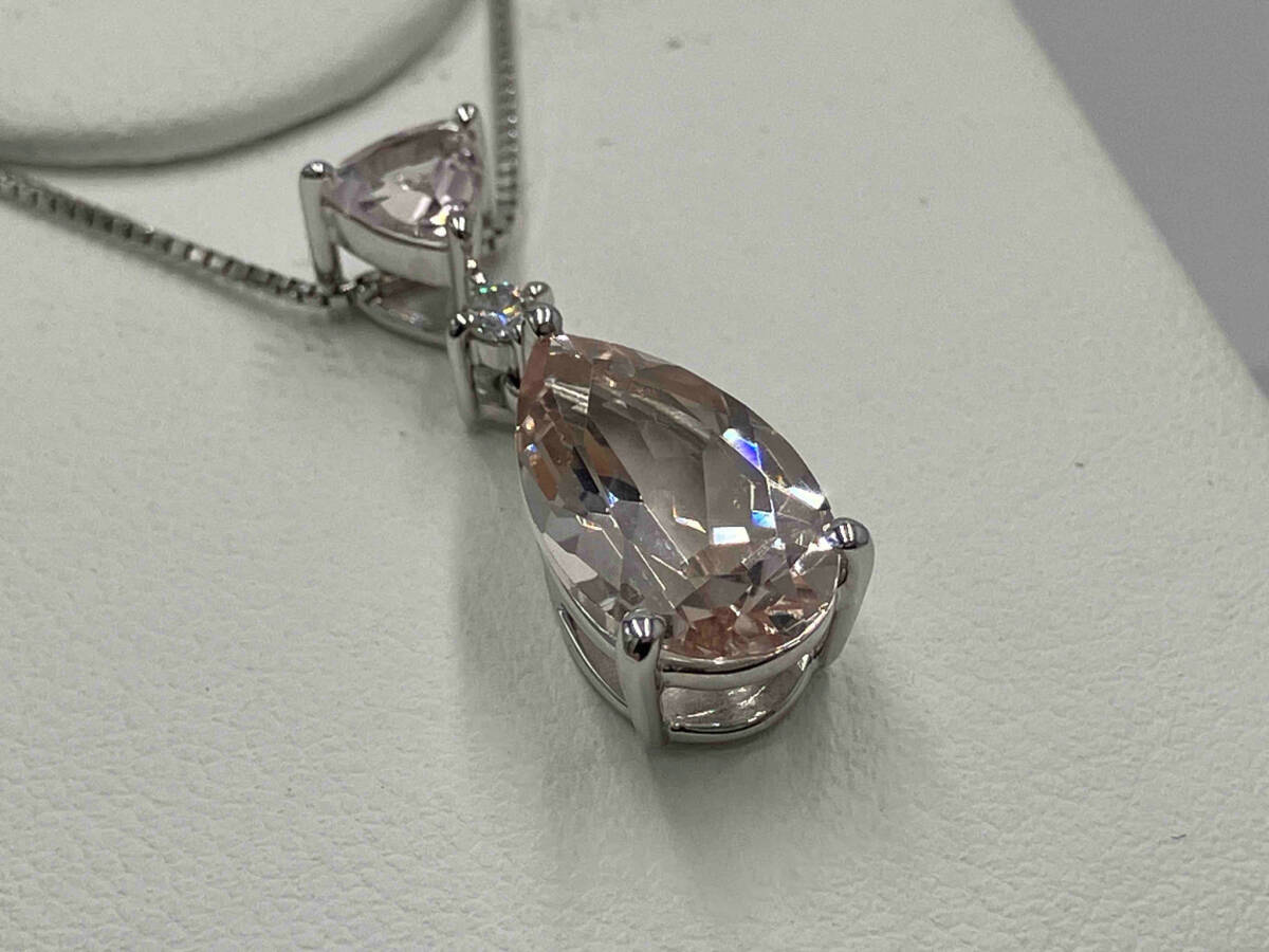 K18WG カラーストーン ネックレス 3.57ct ダイヤの画像4