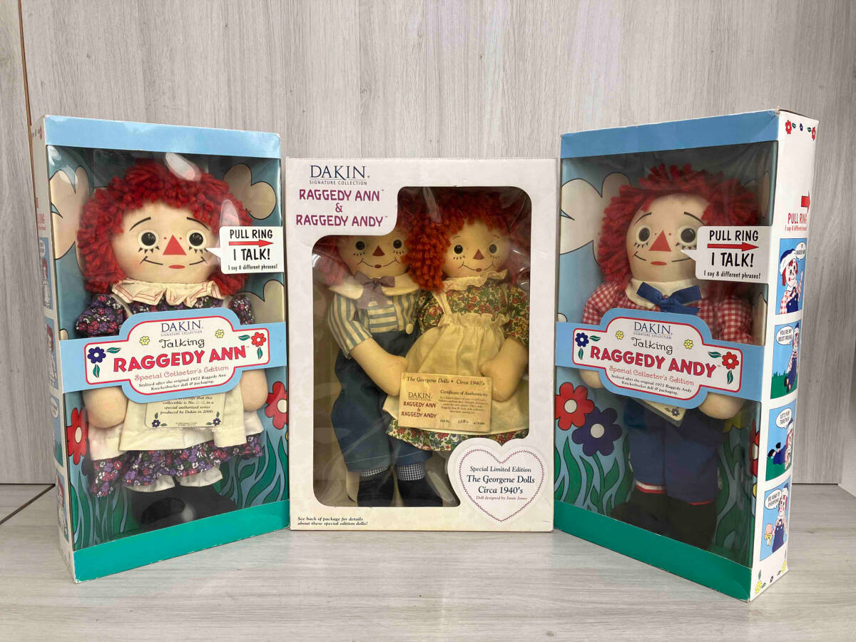 まとめ売り DAKIN Raggedy Ann&Andy ラガディ アン&アンディ ドール 人形 ぬいぐるみの画像1