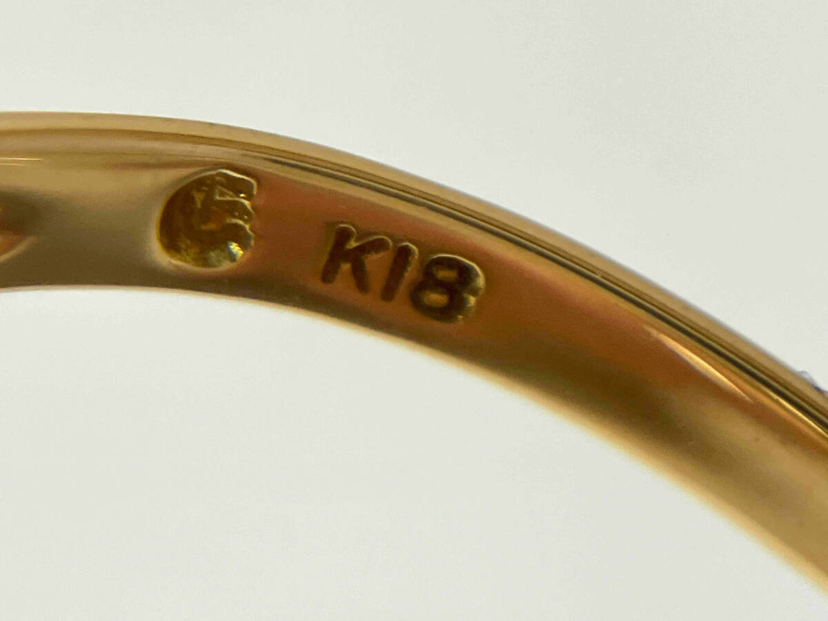 K18 ゴールド 約12号 総重量1.8g 透明石 リング 指輪_画像9