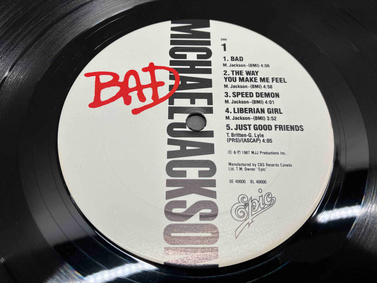 【LP盤Rock】MICHAEL JACKSON / BAD （OE40600）マイケルジャクソンの画像5