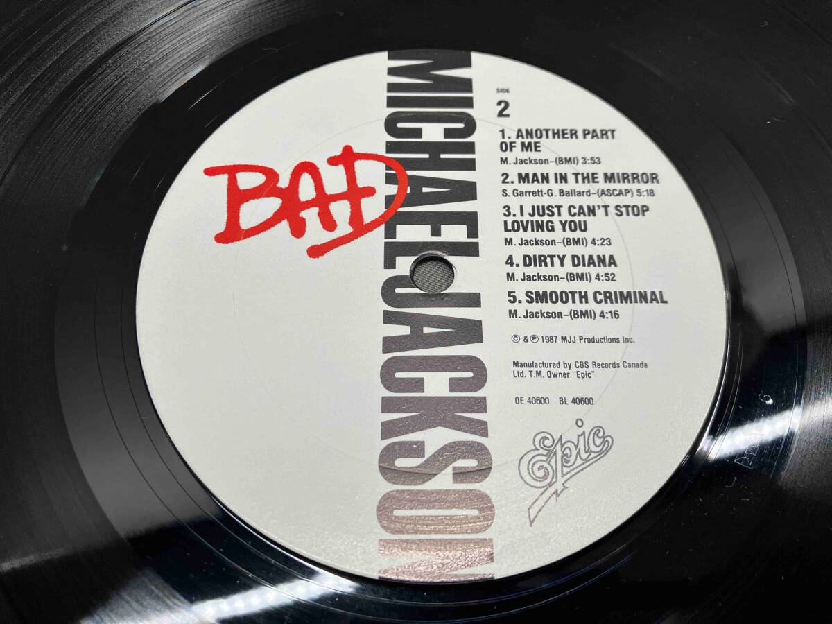 【LP盤Rock】MICHAEL JACKSON / BAD （OE40600）マイケルジャクソンの画像6