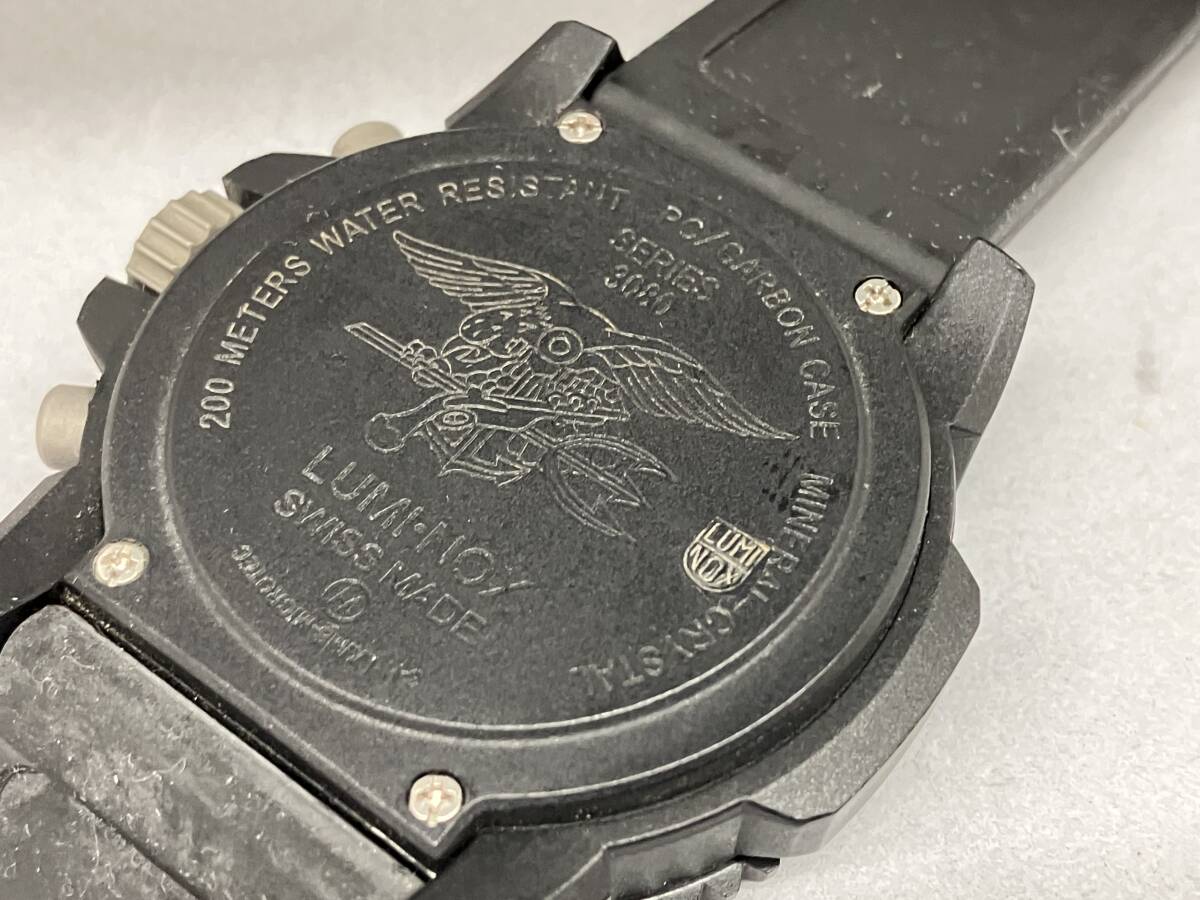 ジャンク LUMINOX 3080 クォーツ 腕時計 ベルト破損 動作未確認の画像6