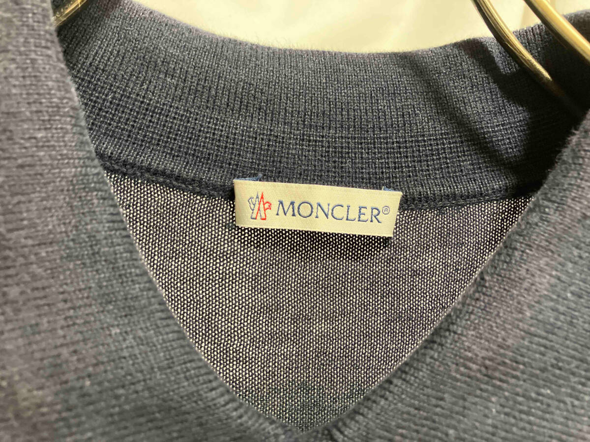 MONCLER MAGLIA TRICOT POLO マグリア トルコ 半袖ポロシャツ ネイビー SIZE M モンクレール_画像4