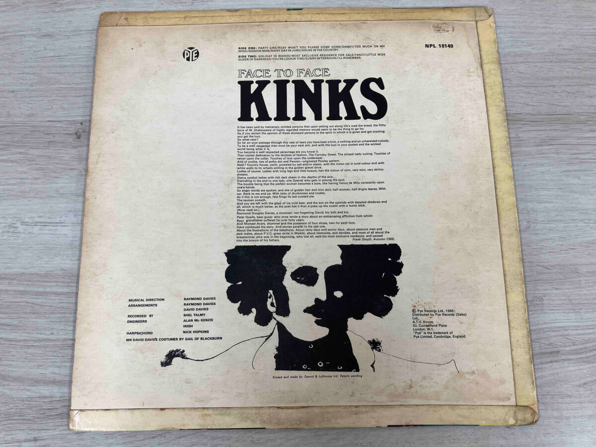 【LP】The Kinks Face To Fac NPL18149の画像2