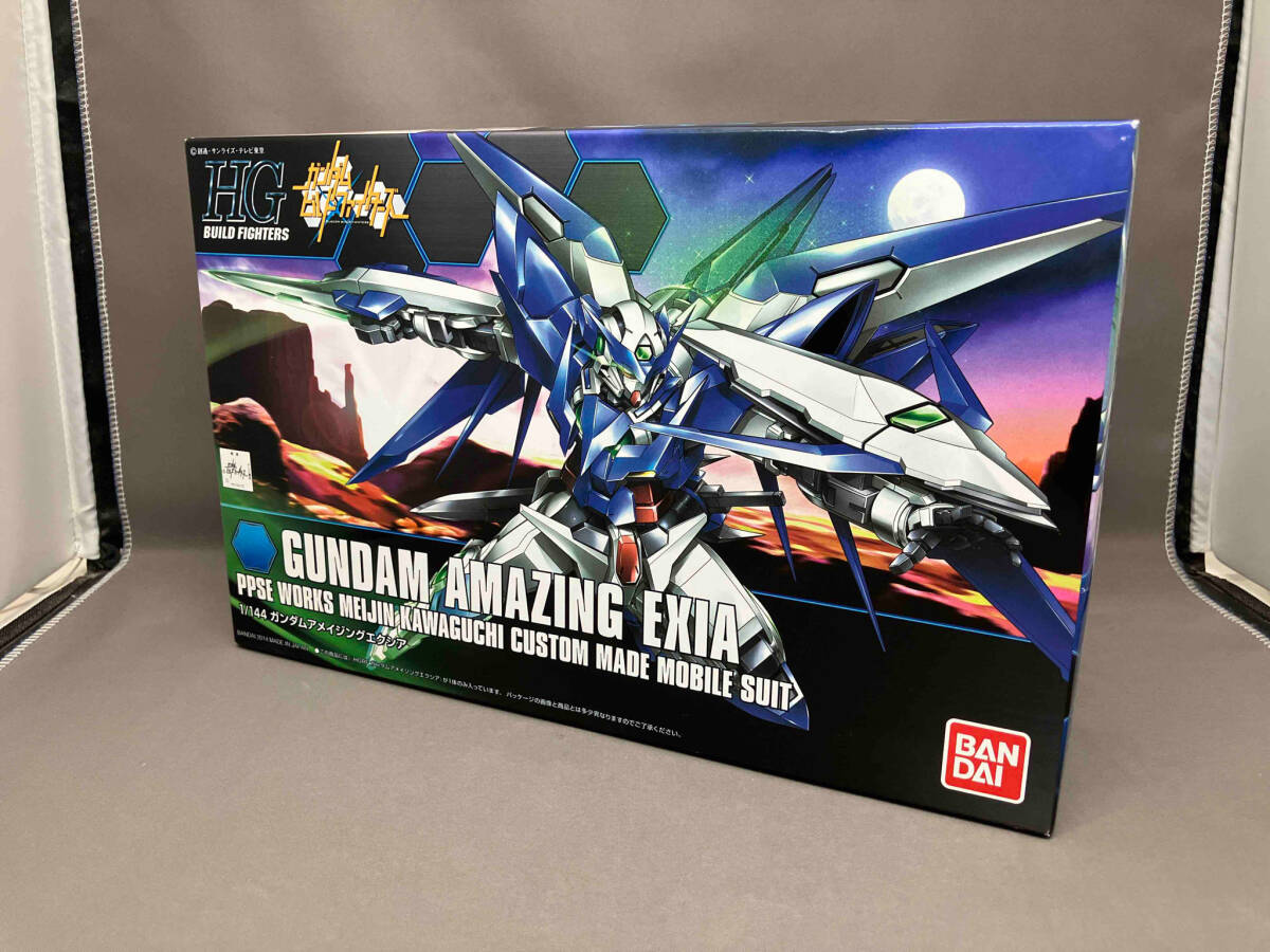 【未組立品】 ［プラモデル］ バンダイ 1/144 ガンダムアメイジングエクシア HG 「ガンダムビルドファイターズ」_画像1