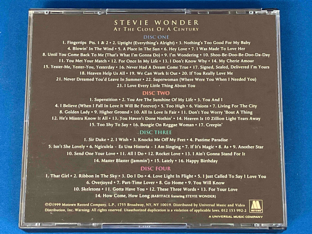 STEVIE WONDER AT THE CLOSE OF A CENTURY /スティーヴィー・ワンダー/CD4枚組ボックスの画像4