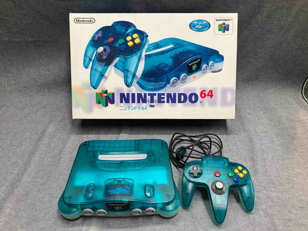 ジャンク 【動作未確認】NINTENDO64 ニンテンドー64 クリアブルー 本体(▲ゆ22-06-03)の画像1