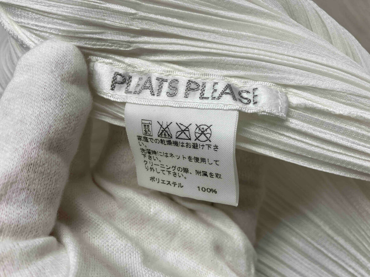 PLEATS PLEASE ISSEY MIYAKE PP71-J0182 プリーツプリーズ イッセイミヤケ 変形襟 ホワイト 半袖シャツ ブラウス ホワイト 3 日本製の画像4