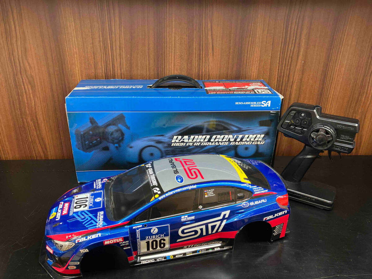 現状品 【1円スタート】タミヤ SUBARU WRX STI 電動RC 4WDレーシングカー 完成シャーシキット（TT-02シャーシ プロポ付き）セットの画像1