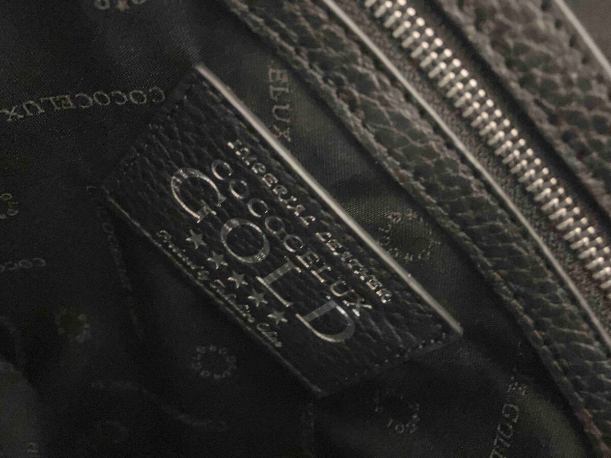 cococelux gold ココセリュクスゴールド レザー ブラック ショルダーバッグ 保存袋付き ショルダー紐付き_画像8
