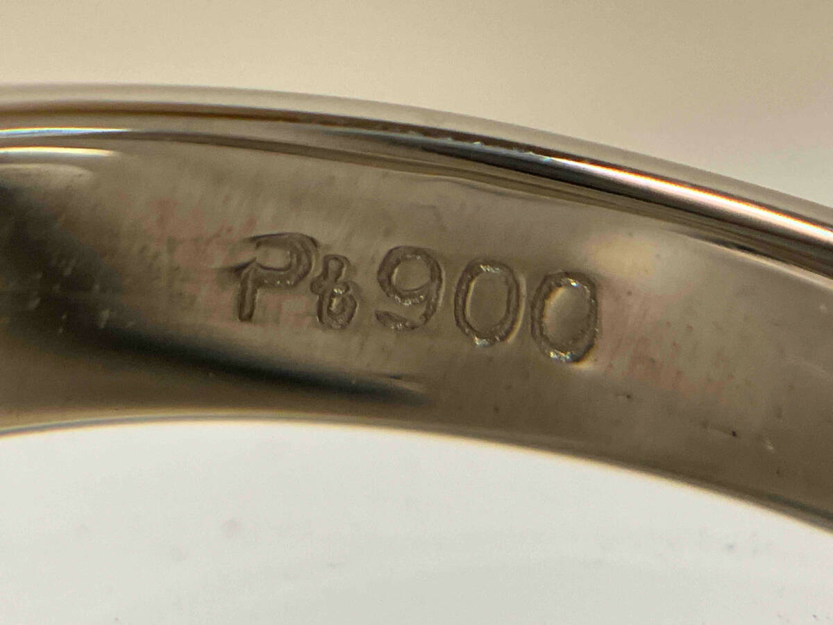 【鑑別書付き】Pt900 プラチナ D0.19ct 本真珠 リング サイズ約8.5号 総重量7.0g 指輪_画像6