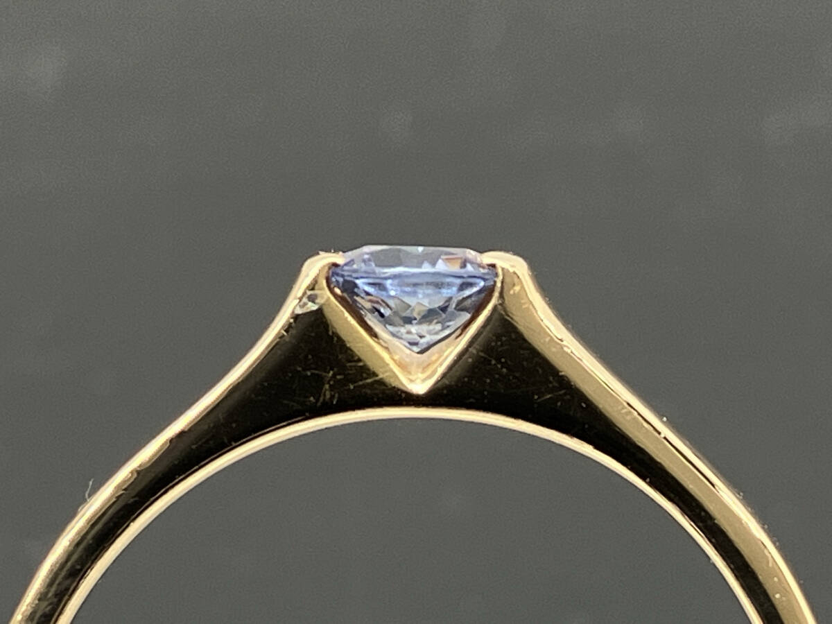 [4*C] Gold ring K18 approximately 11 number gross weight 2.2g color stone blue series yondosi- lady's box attaching used present condition goods 