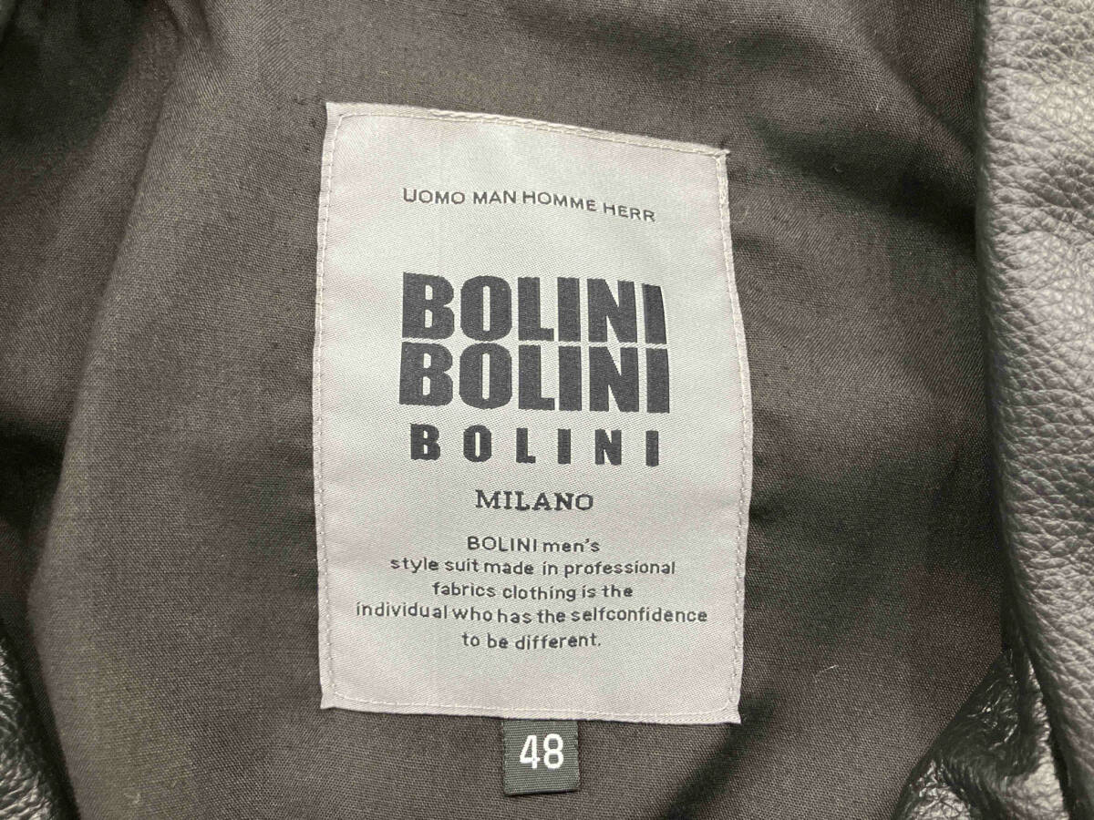 BOLINI/TCB0423 牛革 ダブルライダース レザージャケット ボリーニ サイズ:48 ブラック_画像3