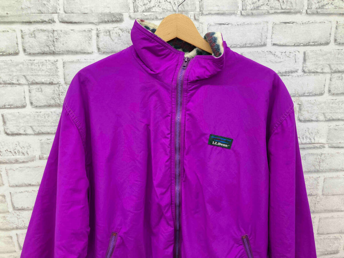 L.L.Bean エルエルビーン FreeportMAINE Warm-up Jacket サイズ不明 パープル ナイロン 裏ボア_画像3