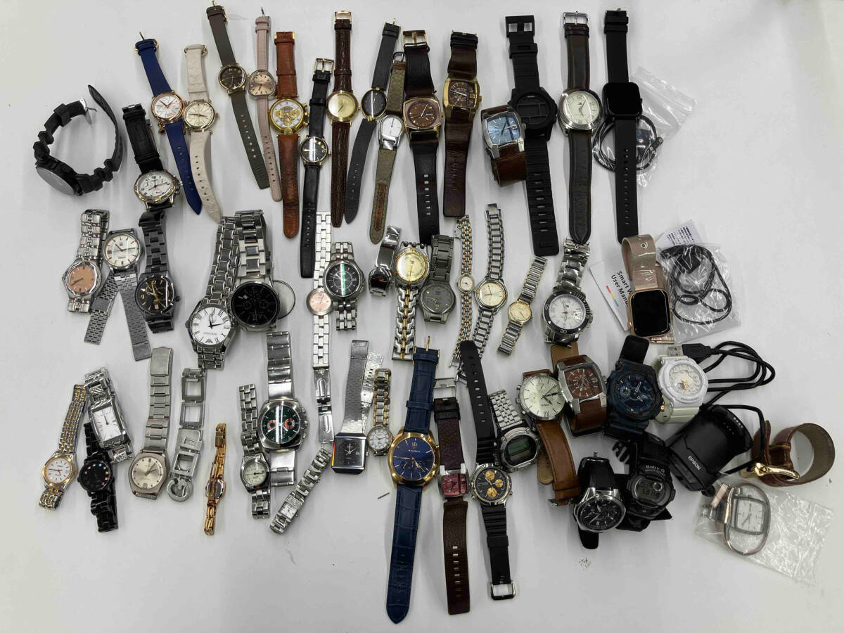 ジャンク 腕時計 CASIO,SEIKO,DIESEL,スマートウォッチ その他 57点（腕時計本体55,充電器1,バンド1） まとめ売りの画像1