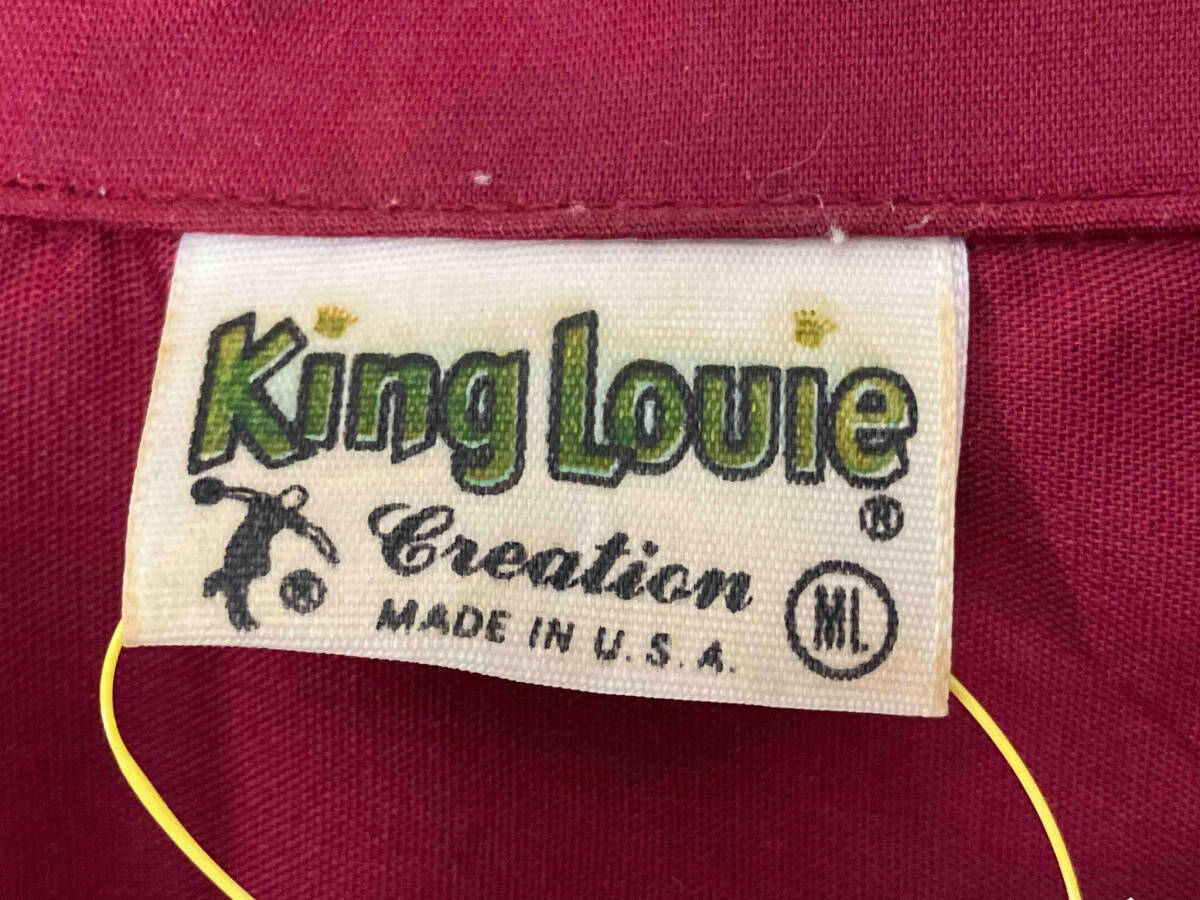 KING LOUIE キングルイ 70s ボーリングシャツ 半袖シャツ アメリカ製 深紅色 サイズML_画像3