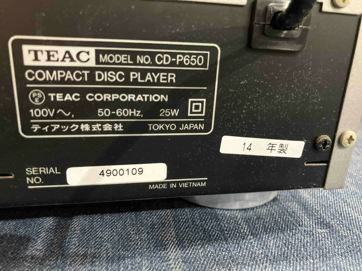 TEAC CDプレーヤー CD-P650 (▲ゆ30-10-14)_画像4