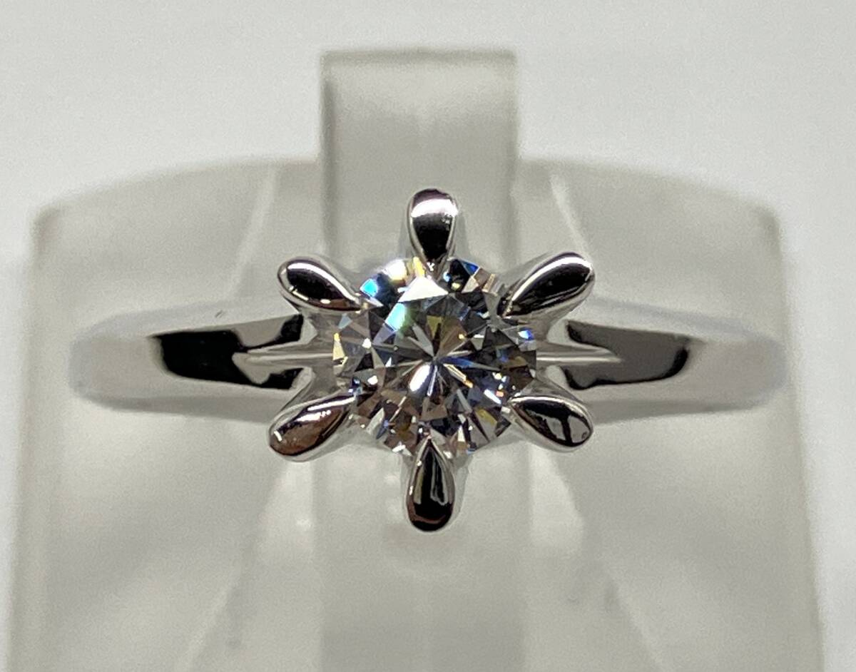新しいスタイル 【鑑定書付】Pt900/プラチナ900/一粒ダイヤモンド/0.37ct/指輪/リング/総重量6.0g/約11号 プラチナ台