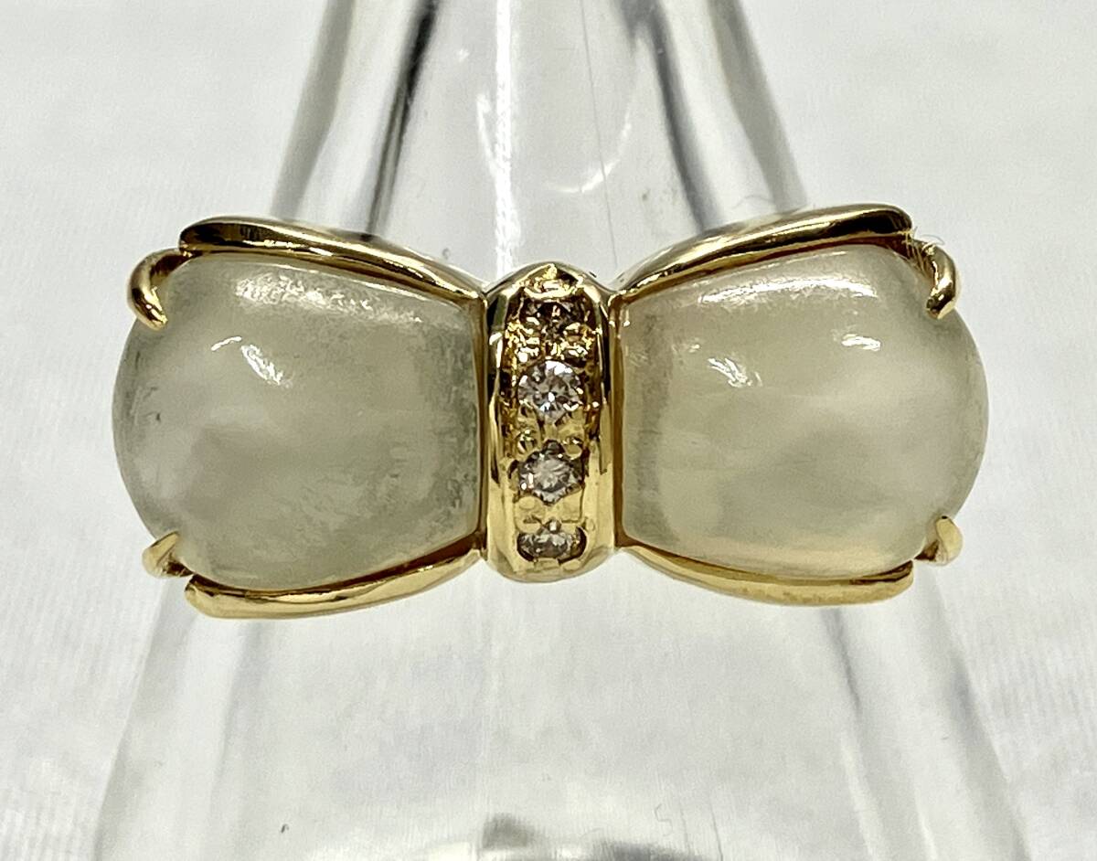 【国内正規総代理店アイテム】 K18 ダイヤ0.04ct リボンモチーフ 4.1g 11号 リング その他