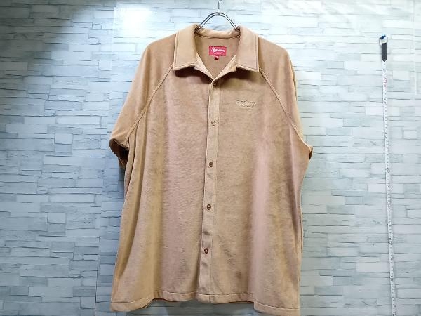 Supreme/シュプリーム/19AW/Velour S/S Shirt/半袖シャツ/ベロア生地/ベージュ/XLサイズ_画像2