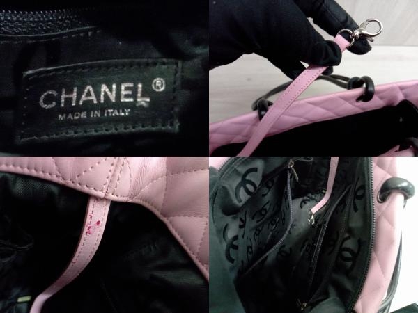 CHANEL カンボンライン ハンドバッグ ピンク×ブラック 90****9 シャネル 店舗受取可_画像7