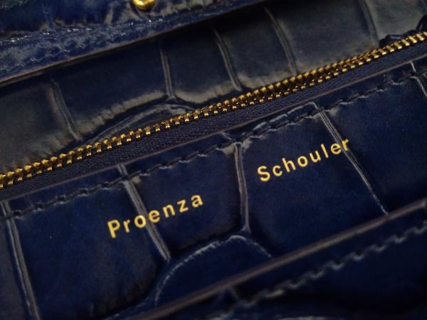 Proenza Schouler プロエンザスクーラー ショルダーバッグ レディース ブルー エレガント カジュアル クロコダイル レザー かぶせ蓋_画像5