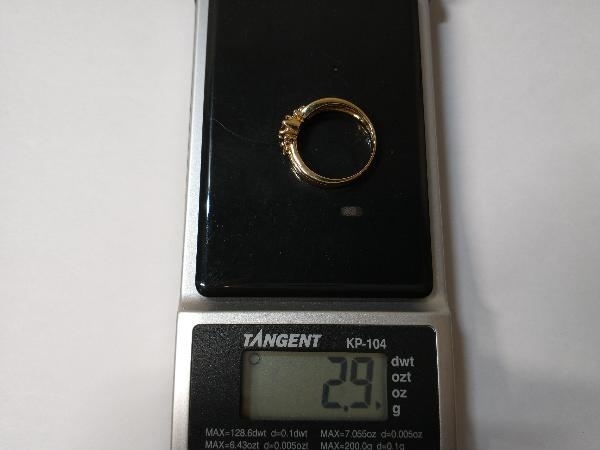 K18ゴールド D0.1ct サイズ約10号 総重量約2.9g 赤石 リング 指輪_画像6