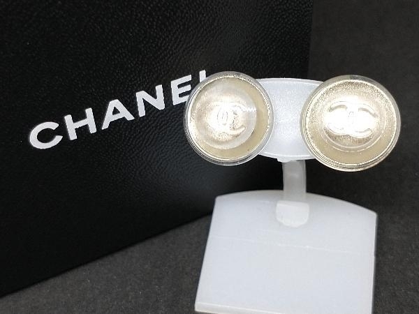 福袋 デザイン 丸 クリア ココ シャネル CHANEL 箱付き スタッドピアス 店舗受取可 3.0g シルバー ピアス