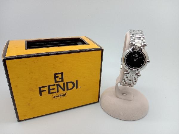 FENDI 腕時計 750L 040-080 orologi ベルト約17.5cm 箱・ベルト調節機付 フェンディ 黒文字盤 レディース_画像1