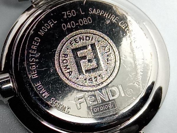 FENDI 腕時計 750L 040-080 orologi ベルト約17.5cm 箱・ベルト調節機付 フェンディ 黒文字盤 レディース_画像6