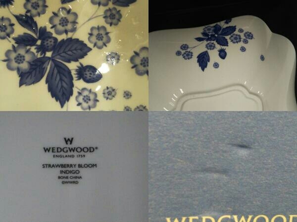 WEDGEWOOD ウェッジウッド STRAW BERRY BLOOM INDIGO ストロベリーブルーム インディゴ 1枚 箱あり_画像6