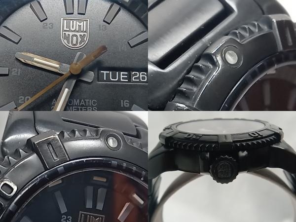 【ジャンク】 稼働品 LUMINOX ルミノックス モダンマリナーオートマティック6500シリーズ デイデイト 26石 裏スケ 自動巻き 腕時計の画像4