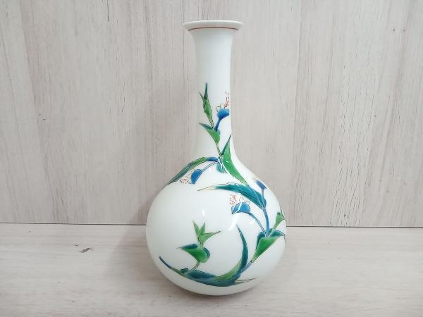 小野祥瓷 色絵露草文 花瓶(有田焼)
