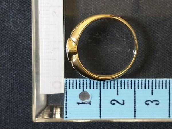 K18 YG Pt900 ダイヤモンド デザイン リング 指輪 イエローゴールド プラチナ 3.2g #11 店舗受取可_画像5