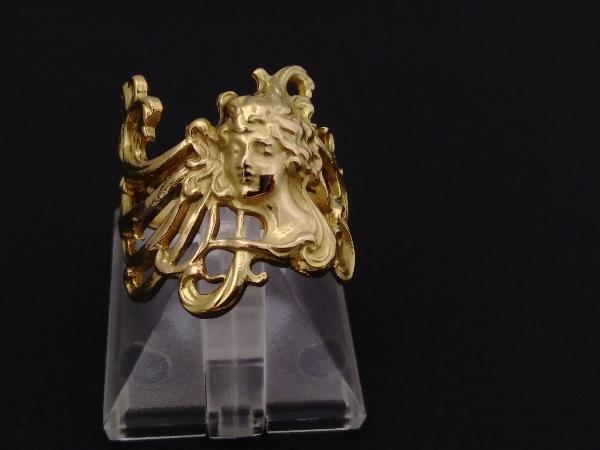 スーパーセール 目玉商品 K18 #9 店舗受取可 顔モチーフリング 7.4g イエローゴールド