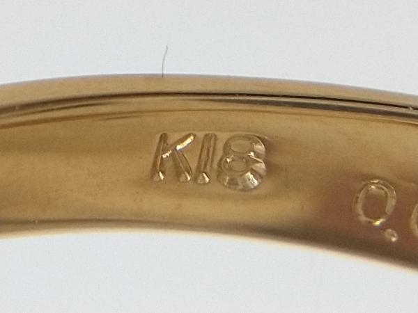 【ソーティング付】K18 ゴールド 真珠 D0.05ct サイズ約12.5号 総重量約4.1g リング 指輪_画像6