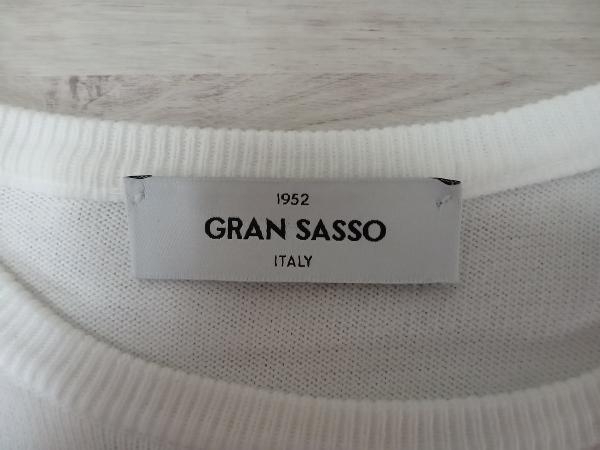 GRAN SASSO ニット半袖Tシャツ グランサッソ ホワイト サイズM 店舗受取可の画像3