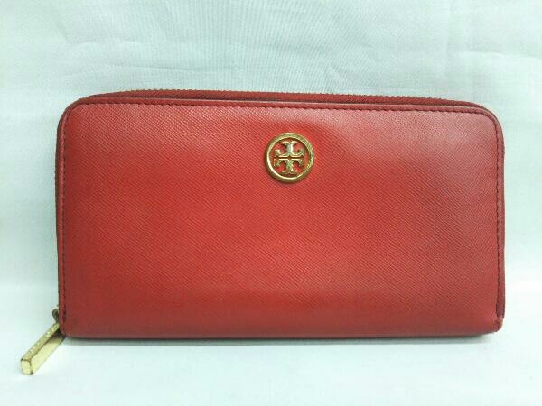 TORY BURCH トリーバーチ ラウンドファスナー長財布 赤 レッド系_画像1