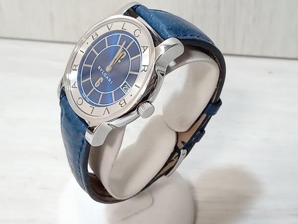 [ голубой ]BVLGARI|Solotempo|ST35S| циферблат синий | Date | BVLGARY | Solotempo | кварц | наручные часы 