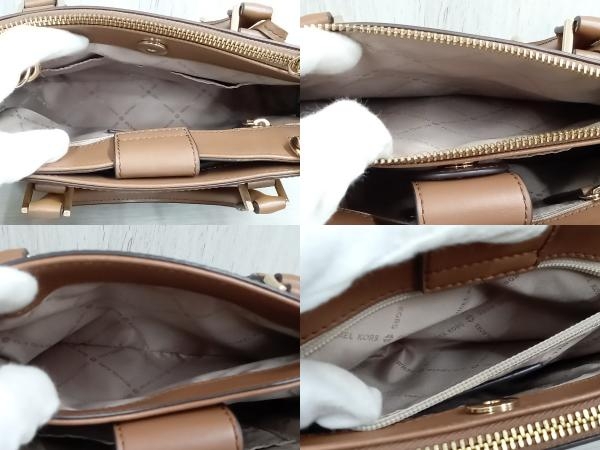 MICHAEL KORS 2way ダークブラウン ブラウン JetSet バッグ マイケルコース ハンドバッグ ショルダーバッグ キャンバス レザー レディース_画像5