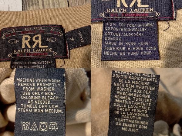 RRL RALPH LAUREN ダブルアールエル ラルフローレン パイル生地Tシャツ VネックTシャツ ヴィンテージ オーカー M 店舗受取可_画像3