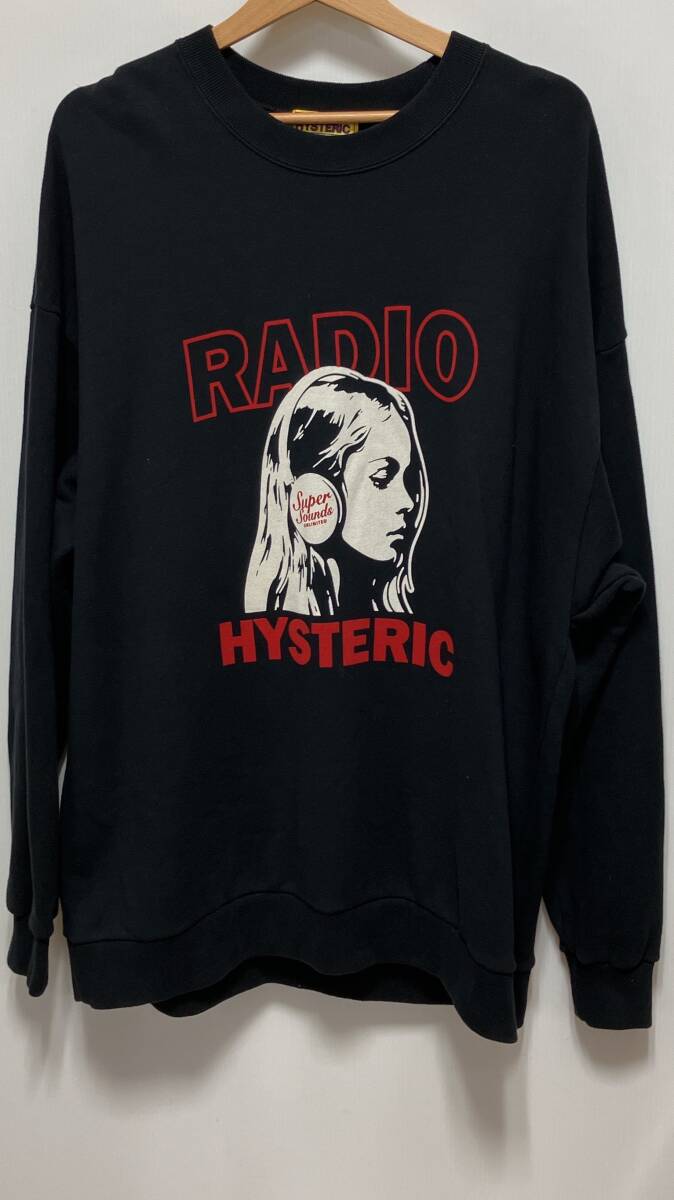 HYSTERIC GLAMOUR ヒステリック グラマー RADIO/01233CS09 スウェット トレーナー 黒_画像1