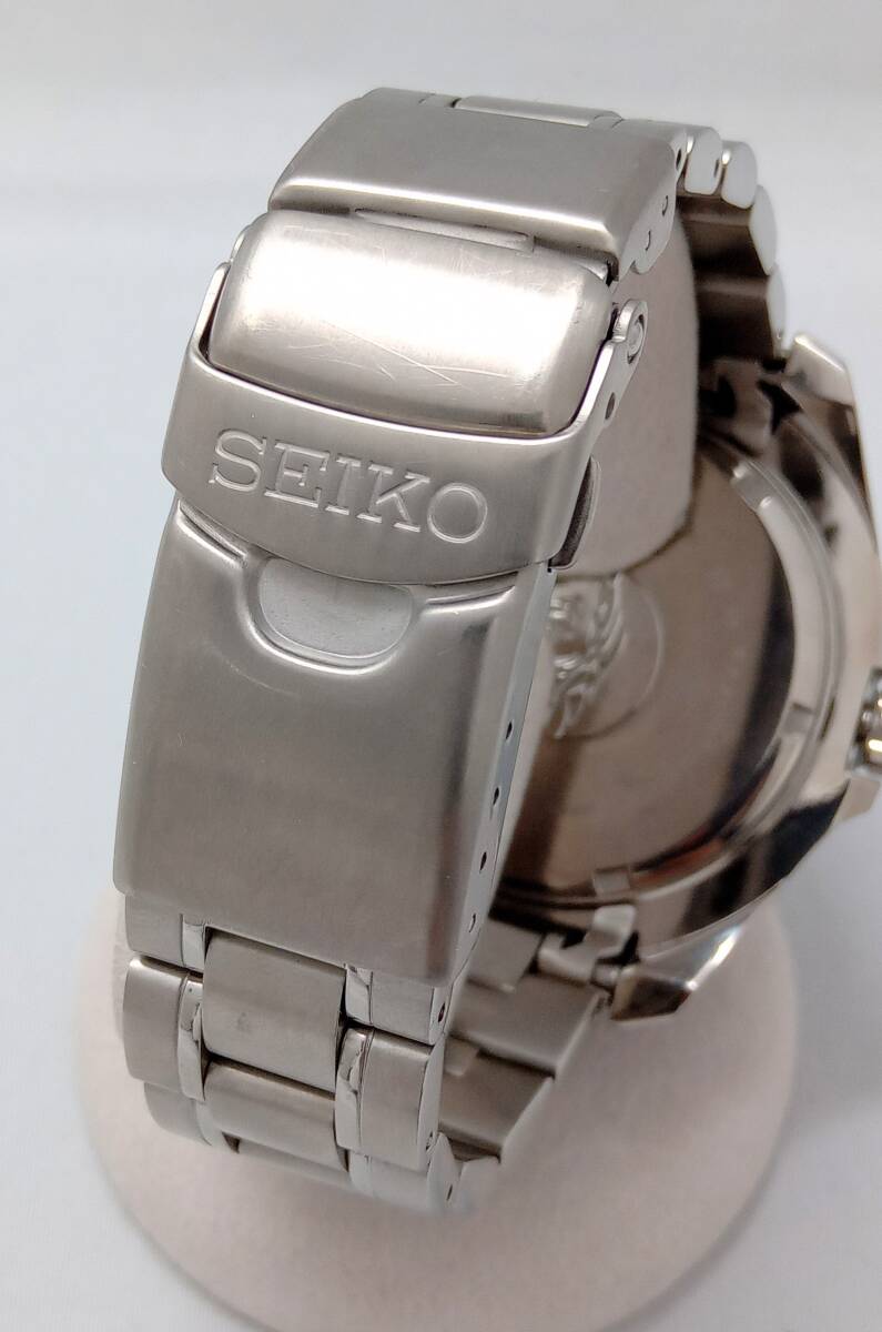 SEIKO セイコー PROSPEX プロスペックス V157-0BN0 チタン ダイバー ブラック文字盤 デイト ソーラー SBDJ013の画像4